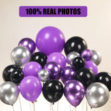 Black Purple Silver Balloon Garland Kit Gothic Purple Balloon Arch For Nightmare Vampirina Party Decorations Backdrop Halloween Christmas Gothic Birthday Party Supplies Lavender Decor