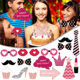 217pcs Rose Gold Birthday Decorations with Balloons, Tableware, Backdrops & Photo Props