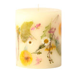 Round Botanical Small Lemon Blossom & Lychee Candle 5.5" H - 120 Hour Burn Time, Lychee Aromatherapy Candles, Luxury Candles, Long Lasting Candles