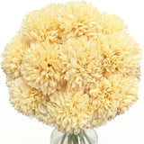 Artificial Chrysanthemum Ball Flowers Hydrangea Arrangement Bouquet Presents Decor 10Pcs Without Vase (Yellow)