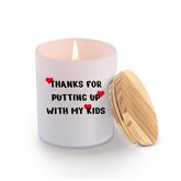 Thanks For Putting Up With My Kids Teacher Gifts Scented Candle For Home Office Nanny Teacher Appreciation Gifts Jar Candle Sage Floral Lavender Scent 9.5 Oz