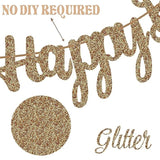 Brown Glitter Highland Cow Birthday Banner - Cattle Themed Party Decorations For Baby Shower Supplies