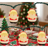 Christmas Santa String Lights - 8.5Ft Santa Claus Decorations With 10 Led Lights For Xmas Tree, Home, Garden, Party & In