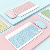 Wireless Keyboard And Mouse Bluetooth Rechargeable Wireless Mouse Keyboard Set Ultra-Slim Portable Compact Keyboard And Mouse Combo For Computer/Pc/Windows/Win7/8/10/Mac/Ipad/Ios/Phone/Android (Green)