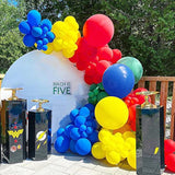 134pcs Red, Yellow, Green & Blue Balloon Garland Kit for Superhero and Birthday Parties