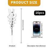 16Pcs Glitter Christmas Tree Picks Curly Sprays Sparkle Artificial Berry Stems Twigs 17" Ting Branches Vase Fillers Decorative Sticks For Xmas Tree Decorations Winter Wreath Diy Crafts (16, Black)