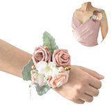 Set Of 2 Bridesmaid Corsage For Wedding Flowers Shoulder Corsages Bridesmaid Gift Corsage Wristlet For Prom For Wedding Ceremony, Dusty Rose
