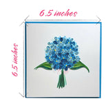 Handcrafted 3D Quilling Hydrangea Greeting Card For Mother'S Day, Father'S Day, Birthday, Anniversary, Beautiful And Unique Design, Blank Inside Ready To Gift, Includes Envelope