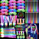 148 Pcs Glow In The Dark Party Supplies, 16 Fiber Optic Wands, 14 Led Glasses, 100 Glow Sticks And 18 Led Hair Clips Fiber Optic For Neon Party, Wedding, Birthday, Concert, New Year