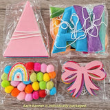 3D Happy Birthday Banner Party Decorations Reusable Sign With Pompom Garland, Bunting Flags And Bow Garland