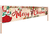Large Vintage Christmas Decoration Merry Christmas Outdoor Yard Sign Banner Xmas Holiday Party Hanging Banner Backdrop Garden Decoration Party Supplies