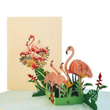 Flamingo Pop Up Greeting Card – 3D Tropical Flamingos, Elegant Nature Romantic Gift, Birthday, Anniversary, Friendship, Mother’S Day, Women, Travel Lovers, 6” X 8”