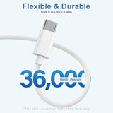 3 Pack 6FT USB C to USB C 60W Fast Charging Cable for iPhone 17 16 iPad MacBook