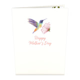 Happy Mothers Day Hummingbird Pop Up Card,5 X 7”, 3D Greeting Card For Mom Or Wife, Pop Up Mother'S Day Card, Happy Mother'S Day
