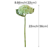 3Pcs 22 Inch Lifelike Artificial Hydrangea Large Real Touch Flowers Artificial Flowers Dry Flowers Outdoor Wedding Christmas Office Family Party Living Room Table Decoration (Light Green)