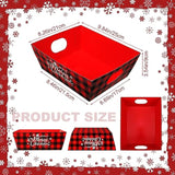 72 Pcs Christmas Gift Baskets Empty To Fill Kit Diy Basket For Gifts Empty Bulk 24 Tray Favor With Handles 24 Bows 24 Clear Basket Bags For Xmas Holiday Birthday (Buffalo Plaid)