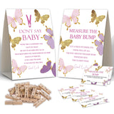 2 Butterfly Baby Shower Game,Don'T Say Baby Clothespin Games,Measure The Baby Bump,Baby Shower Decorations,Baby Shower Game Gender Neutral,Baby Shower Package,Funny Baby Shower Games-6