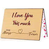 Husband Valentines Day Card, 5 Year 5Th Wood Anniversary Card For Wife, Wooden Valentine Card For Him Her Boyfriend Girlfriend, I Love You Will Always Be My Forever Card For Mom Daughter
