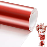 Red Metallic Wrapping Paper Roll- 17In X 49Ft Metal Wrapping Paper Roll For Gift Wrapping Solid Color Paper For Christmas,Birthday,Wedding,Baby Shower Pap12Rd15