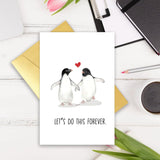 Funny Penguin Valentine'S Day Card For Him Her, Cute Valentines Day Gift, Wedding Anniversary Card, I Love You Gift For Husband Wife Boyfriend Girlfriend Fiance Fiancee Partner Spouse