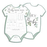 Baby Predictions & Advice Cards For Baby Shower Games Activities, Wishes For Babies & New Parents, 25 Double-Sided Thick Cards – Baby Clothes Shape A10