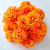 Marigold Flowers Heads Bulk, Silk Artificial Flowers For Diwali,Indian Festival, Diy Marigold Garland Day Of The Dead Decorations (Orange)