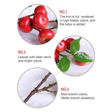 Realistic 8Pcs 21.6 Inch Red Berry Artificial Flowers Faux Berries Fruit Branches For Kitchen Table Decor Dining Room Party Home Centerpieces Christmas Vase Fillers Farmhouse