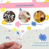 Flower Car Accessories,Artificial Daisy With Mini Glass Vase For Car Dashboard Office Desk Decor,Funny Car And Office Decoration Aesthetics (Blue White)