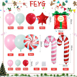 Green Pink Christmas Balloon Arch Kit,Green Pink Red Christmas Balloon Garland Arch Kit With Gift Box Balloons Candy Cane Foil Balloon For Christmas Party Decorations,Xmas Pastel Pink Green