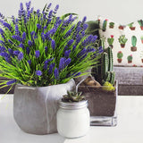Artificial Plants Outdoor, 12 Pcs Fake Monkey Grass With Flowers For Pot, Uv Resistant Lavender Artificial Plastic Fake Faux Flowers Shrubs For Garden Porch Window Patio Hanging Planter Home Decor