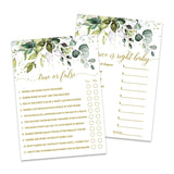 Baby Shower Games Gender Neutral, 50 Price Is Right, 50 True Or False Trivia, Greenery Sage Eucalyptus, 2 Games Double Sided Gender Reveal Games For Guests, Baby Shower Party Supplies