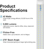 20 Pack 6FT LED Shop Light Fixtures 42W 5000LM 6000K V Shaped Linkable Plug and Play Tube Lights