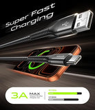 2 Pack 3FT USB A to USB C Fast Charging Cable for CarPlay Android Auto iPhone Samsung