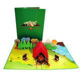 I Love Camping 3D Pop Up Greeting Card – Back To Outdoor Nature Birthday Gift, Awesome Retirement Adventure Present, Happy Family Fishing Trip, Cool Campfire Themed