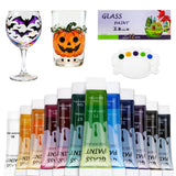 Glass Paints For Glass Painting 12 Color Stained Glass Ceramic Enamel Paint Set Non Toxic Quick Dry Waterproof Art Supplies 0.42 Fl Oz
