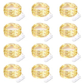 12 Pack Battery Operated Fairy String Lights 7 Feet 20 Led Waterproof Silver Wire Firefly Starry Moon Lights For Bedroom
