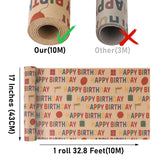 Birthday Wrapping Paper,Gift Wrapping Paper Roll,Kraft Wrapping Paper-3 Roll-17 Inch X 32.8 Feet Per Roll,Colorful Happy Birthday Pattern For Boys Girls,Perfect For Birthdays Party,Baby Shower