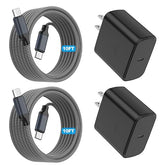 2 Pack 45W USB C Fast Charger with 10FT Type C Cable for Samsung Galaxy iPhone