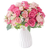 3 Pack Peonies Artificial Flowers, Mixed Pink Fake Flowers Silk Peony Flowers Bouquet Decor For Floral Arrangement Wedding Home Table Centerpiece Vase Party Indoor Outdoors Decoration