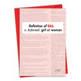 Gal Definition - Galentine'S Day Greeting Card With Envelope (4.63 X 6.75 Inch) - C8976Gag