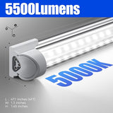 6 Pack 4FT LED Shop Lights 40W 5500LM 5000K V Shape Integrated Garage Warehouse Lights