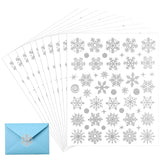520Pcs/10 Sheets Christmas Stickers, Winter Stickers Glitter Snowflake Decals Self-Adhesive Xmas Envelope Seals Small Dots Snowflake Labels Decorations For Crafts Card Holiday Decor(Silver)