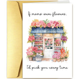 Floral Mothers Day Card For Mom, Mom Birthday Card, Mothers Day Gifts From Daughter Son, If Moms Were Flowers...