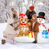 Christmas Outdoor Inflatables, 4Ft Blow Up Christmas Decorations Outdoor, Holiday Inflatable Gingerbread Man And Snowman