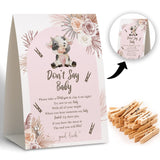 Don'T Say Baby Clothespin Game, Cow Baby Shower Games(Pack Of 1 Sign And 50 Mini Clothespins),Baby Shower Decorations,Baby Shower Game Gender Neutral,Party Favors Supplies - 19