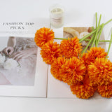 Artificial Silk Faux Chrysanthemum Flower Bouquets, 12 Pcs Orange Fall Flowers, For Autumn Home Decor, Diwali Decorations, Table Centerpieces, Fall Floral Arrangements (12, Orange)