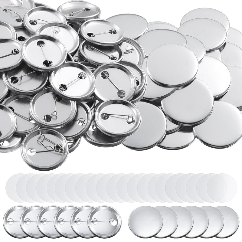 600 Pieces Blank Button Making Supplies Round Badge Button Parts Metal