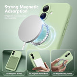 Magnetic Liquid Silicone Phone Case Soft Matcha Green Finish for Apple iPhone 17