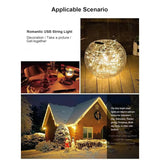 2M 20 Leds Fairy String Lights, Usb Powered String Light For Desk Office Christmas Tree Party Decoration (Warm, 2)