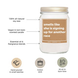 You Nique Designs Smells Like Another Race Candle, Gifts For Runners - 8Oz Candles For Running Lovers - Track And Field, Marathon Runner Gifts Women, Men - Running Present (Lavender & Vanilla)